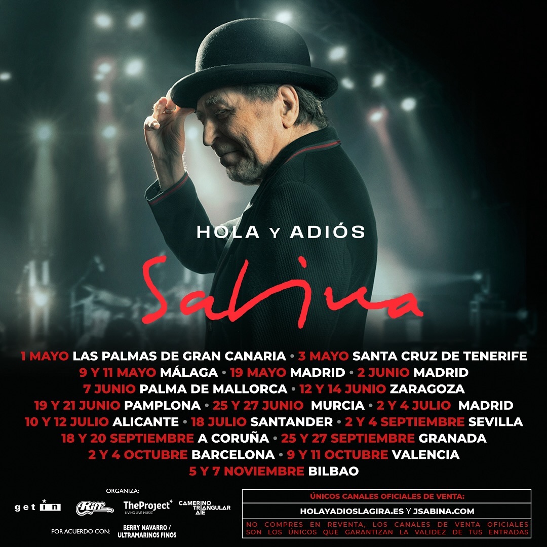Joaquín Sabina Hola y Adiós Tour Poster 2025